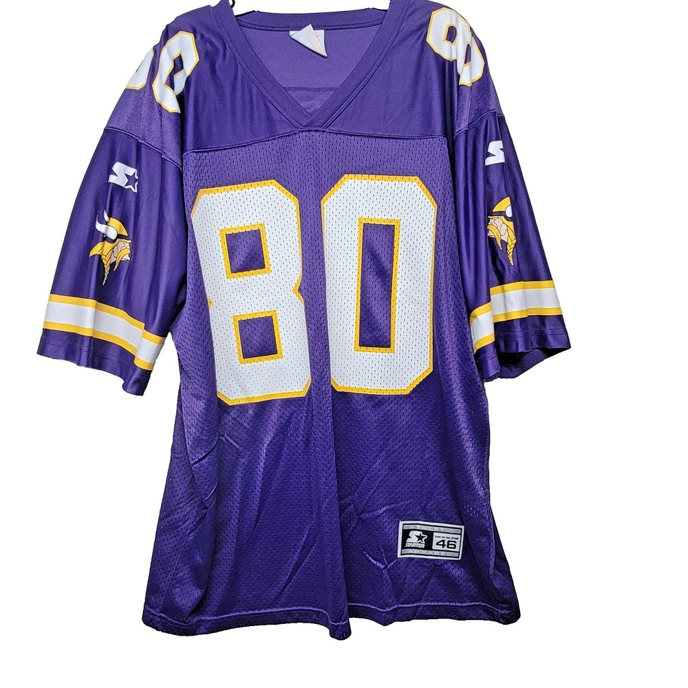 Vtg 90s Cris Carter #80 Minnesota Vikings 1998 Starter Jersey Home NFL Mens